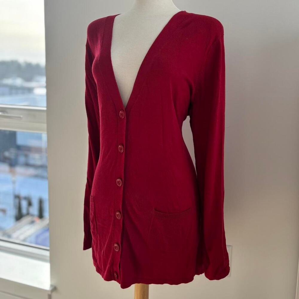 Mossimo Red V Neck Long Sleeve Knit Button Cardigan Sweater in size 4X NWT